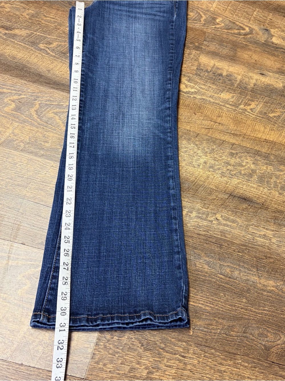 2013 American Eagle Favorite Boyfriend Jeans Stretch Blue Dark Wash Women’s 14 - Picture 8 of 11